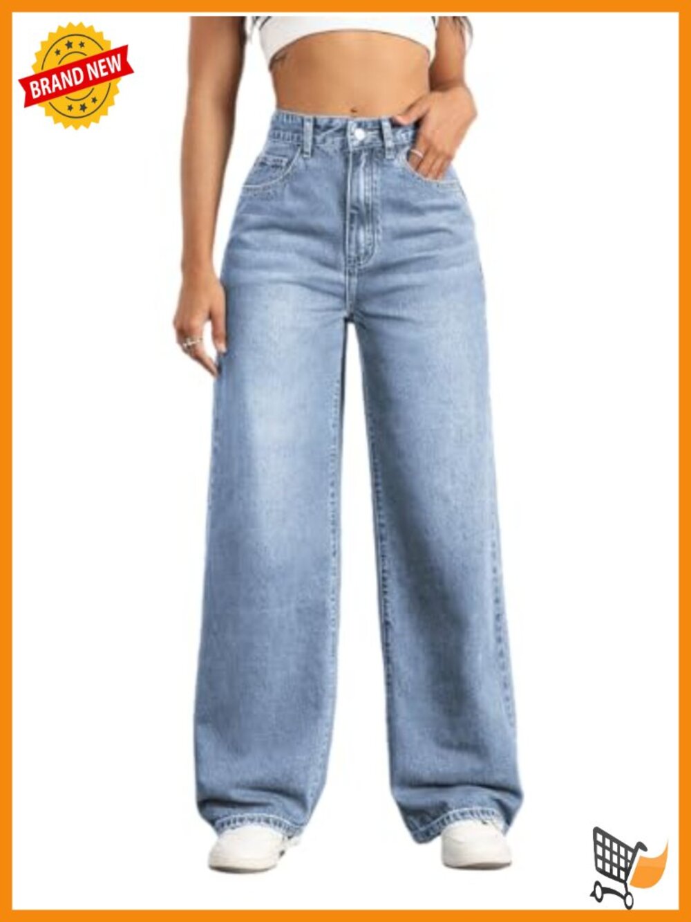 Straight Leg Jeans for Women High Waisted Wide Leg Denim Pants